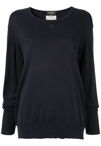 Chanel Pre-Owned embroidered interlocking CC jumper - Blue