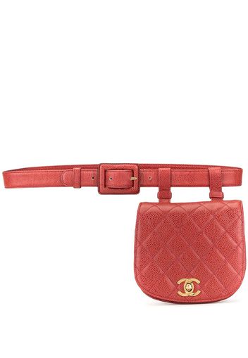 Chanel Pre-Owned diamond quilted CC belt bag - Red