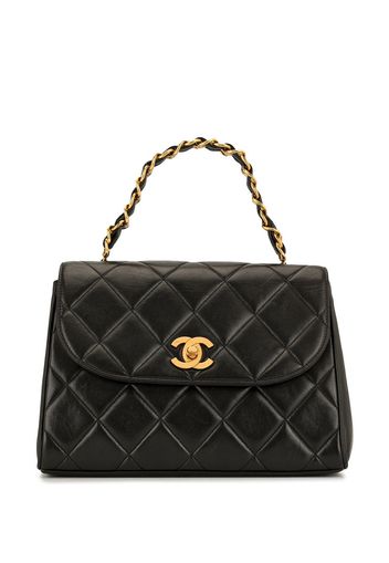 Chanel Pre-Owned diamond quilted trapeze tote - Black