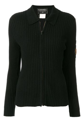 Chanel Pre-Owned 1996 zip-up polo shirt - Black