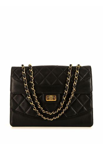 Chanel Pre-Owned diamond-quilted flap shoulder bag - Black