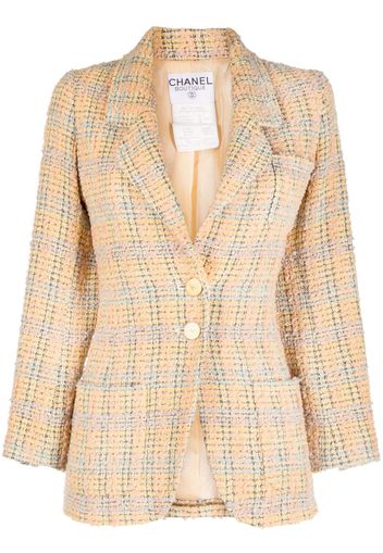 CHANEL Pre-Owned 1994 single-breasted tweed jacket - Yellow