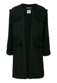 Chanel Pre-Owned frayed open coat - Black