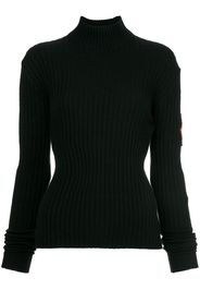 Chanel Pre-Owned patch sleeve knit top - Black