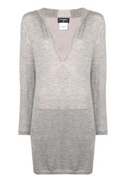 Chanel Pre-Owned hooded long sweater - Grey