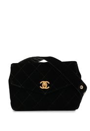 Chanel Pre-Owned velvet diamond quilted belt bag - Black