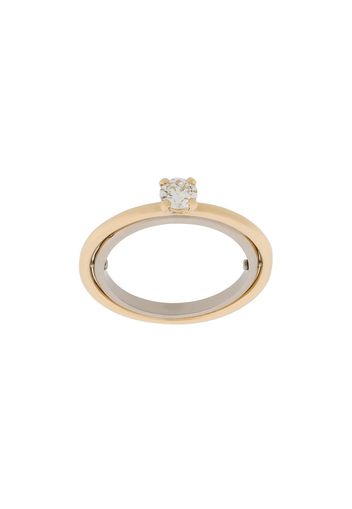 Charlotte Chesnais 18kt yellow and white gold Elipse solitaire diamond ring