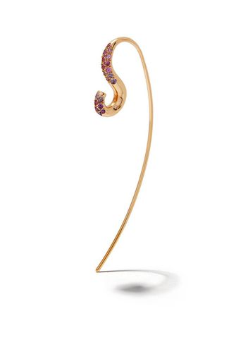 18kt yellow gold Hook sapphire and amethyst earring