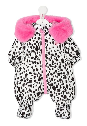 Chiara Ferragni Kids animal-print padded coat babygrow - White