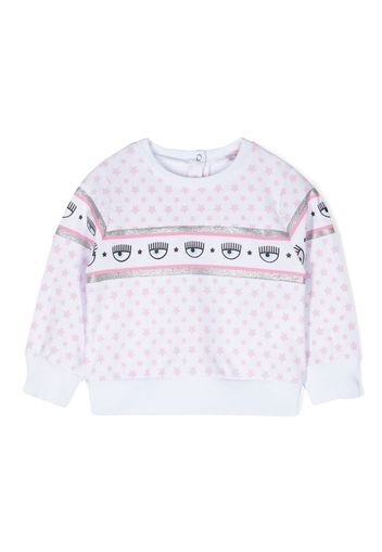 Chiara Ferragni Kids Logomania glitter-detail sweatshirt - White