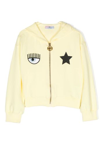 Chiara Ferragni Kids logo-print hooded jacket - Yellow