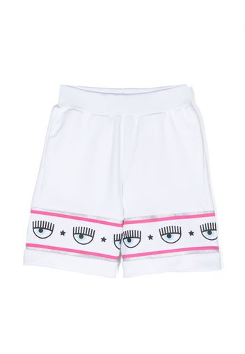 Chiara Ferragni Kids logo-tape casual shorts - White