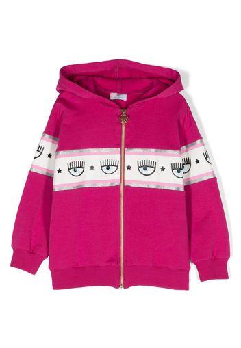 Chiara Ferragni Kids Eyelike logo-tape hooded jacket - Pink