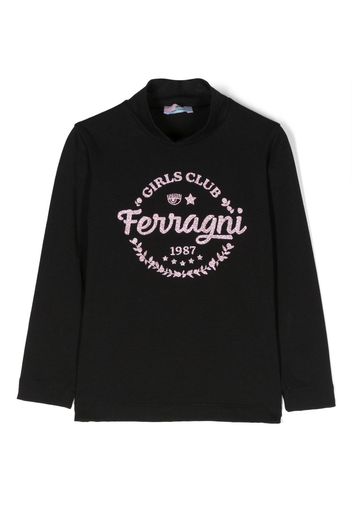 Chiara Ferragni Kids logo-print long-sleeve sweatshirt - Black