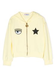 Chiara Ferragni Kids logo-print hooded jacket - Yellow