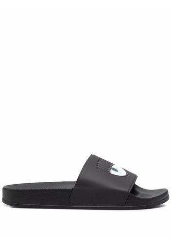 Chiara Ferragni embossed flat slides - Black