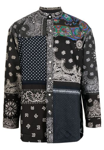 Children Of The Discordance bandana-patchwork cotton shirt - Black