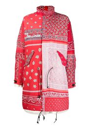 Children Of The Discordance bandana-print funnel neck coat - Red