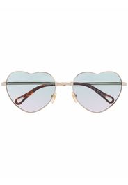 Chloé Eyewear Milane heart-frame sunglasses - Gold