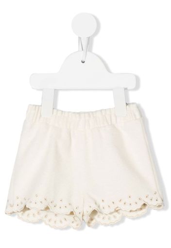 Chloé Kids cut-out scallop shorts - White