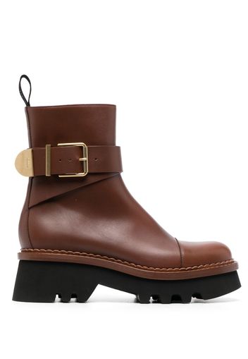 Chloé Owena ankle leather boots - Brown