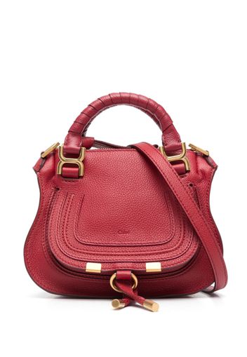 Chloé debossed-logo leather shoulder bag - Red