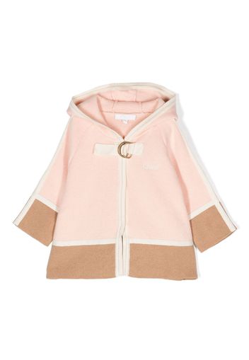 Chloé Kids two-tone knitted coat - Neutrals