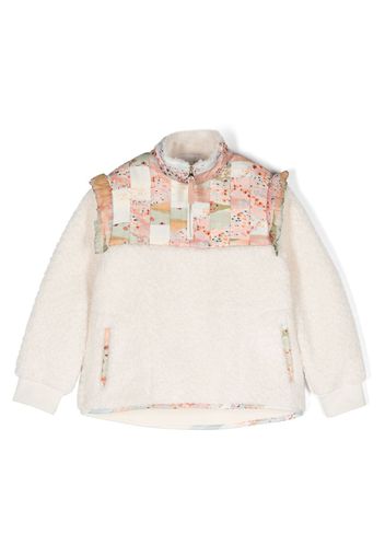 Chloé Kids panelled-design high-neck sweatshirt - Neutrals