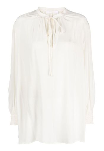 Chloé lavallière-neck silk blouse - Neutrals