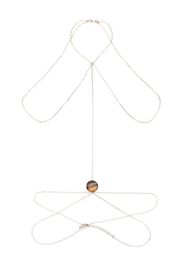 Chloé stone-pendant brass body chain - Gold