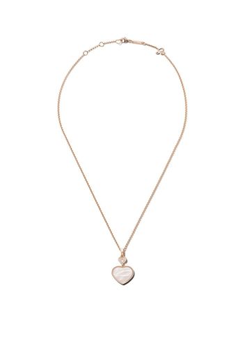 Chopard 18kt rose gold Happy Hearts mother-of-pearl and diamond pendant necklace