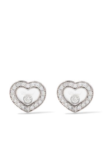 Chopard 18kt white gold Happy Diamonds Icons ear pins