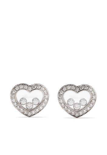 Chopard 18kt white gold Happy Diamonds Icons ear pins