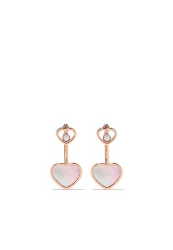 18kt rose gold, diamond Happy Hearts earrings