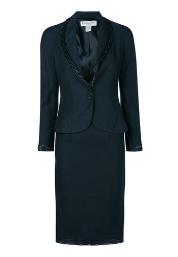 Christian Dior Pre-Owned braided detail skirt suit - Blue