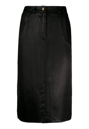 silk 1990s five-pocket pencil skirt