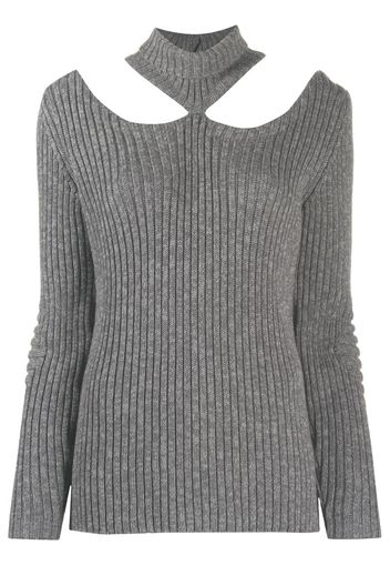 speckled cut-out jumper
