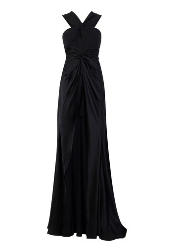 Cinq A Sept draped-detailing flared gown - Black