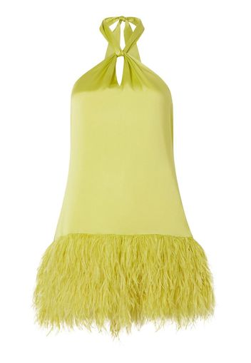Cinq A Sept Barb feather-trimmed minidress - Yellow