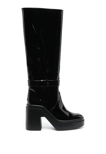 Clergerie glossy-finish heeled boots - Black