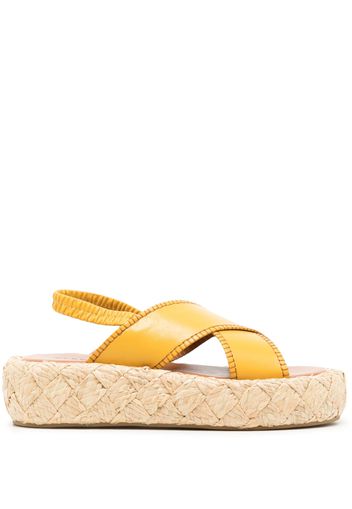 Clergerie Clergerie Adom 50 Leather Flatform Sandals - Yellow