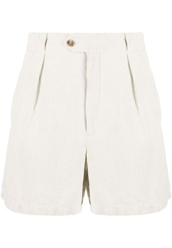 Closed high-waisted organic-cotton shorts - Neutrals