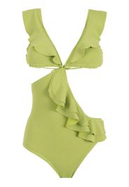 Clube Bossa ruffled cut-out swimsuit - Green