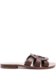 Coach Issaa leather flat sandals - Brown