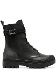 Coach logo-plaque leather ankle boots - Black