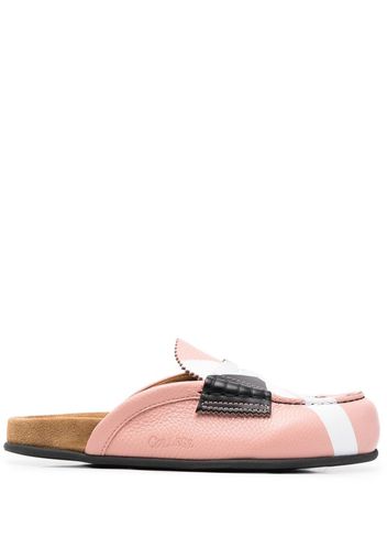 college slip-on leather mules - Pink