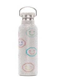 Collina Strada- Rhinestone Water Bottle: Blue/ Teal Checkered