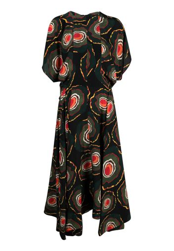 colville swirl-print silk dress - Black