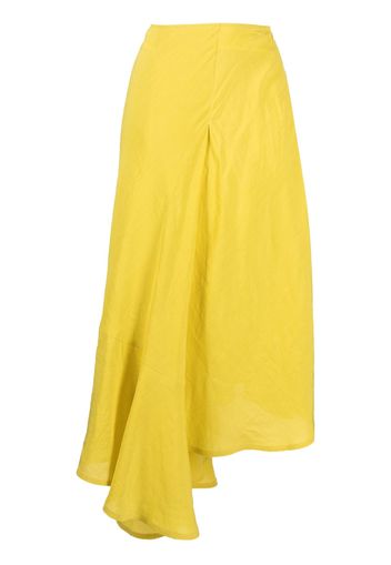 colville asymmetric draped midi skirt - Yellow