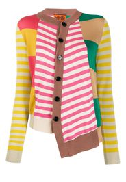 asymmetric patchwork knit cardigan